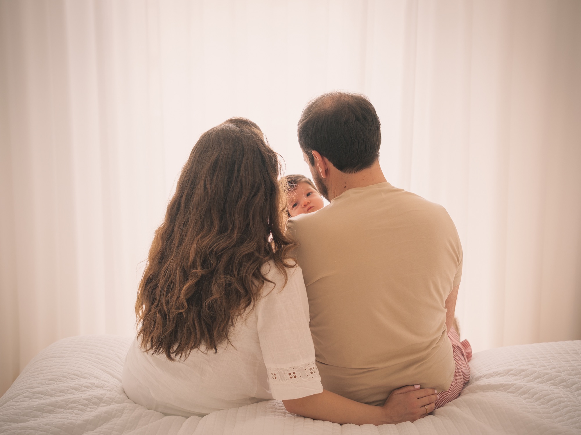 Joana, Rúben e Nóa, em casa